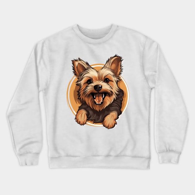 Happy Yorkshire Terrier Crewneck Sweatshirt by NatashaCuteShop